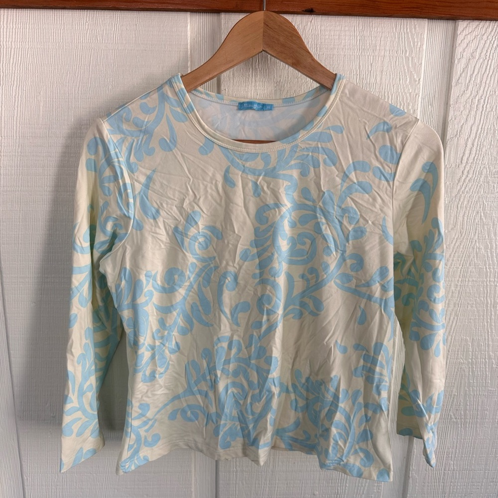J. McLaughlin Patterned Stretchy Long Sleeve Top